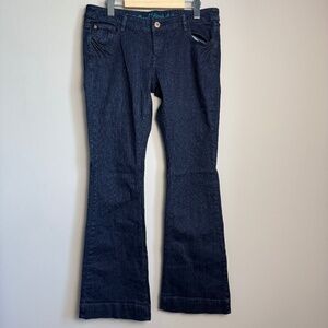 G:21 Women's Fit & Flare Dark Wash Blue Jeans Size‎ 13 Flare Leg Low Rise Y2K